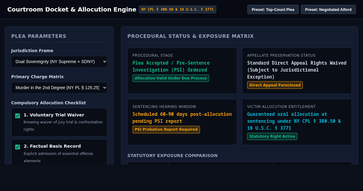 Federal & State Plea Disposition & Legal Impact Navigator preview