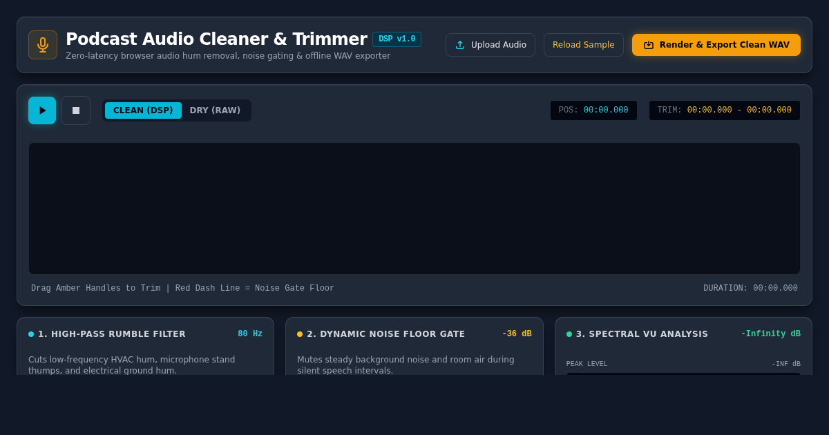 Podcast Audio Cleaner & Precision Trimmer preview
