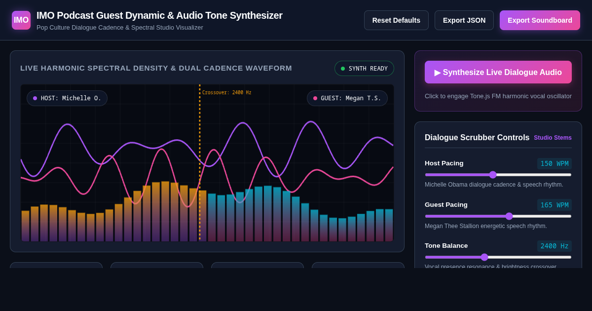 IMO Podcast Guest Dynamic & Audio Tone Synthesizer preview