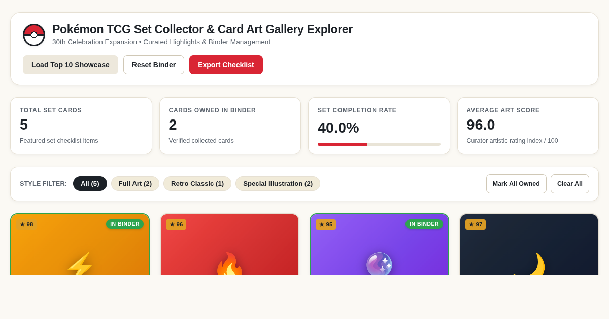 Pokémon TCG Set Collector & Card Art Gallery Explorer preview