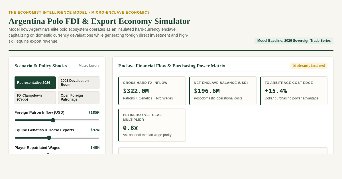 Argentina Polo FDI & Export Economy Simulator preview