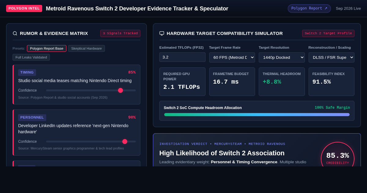 Metroid Ravenous Switch 2 Developer Evidence Tracker & Speculator preview