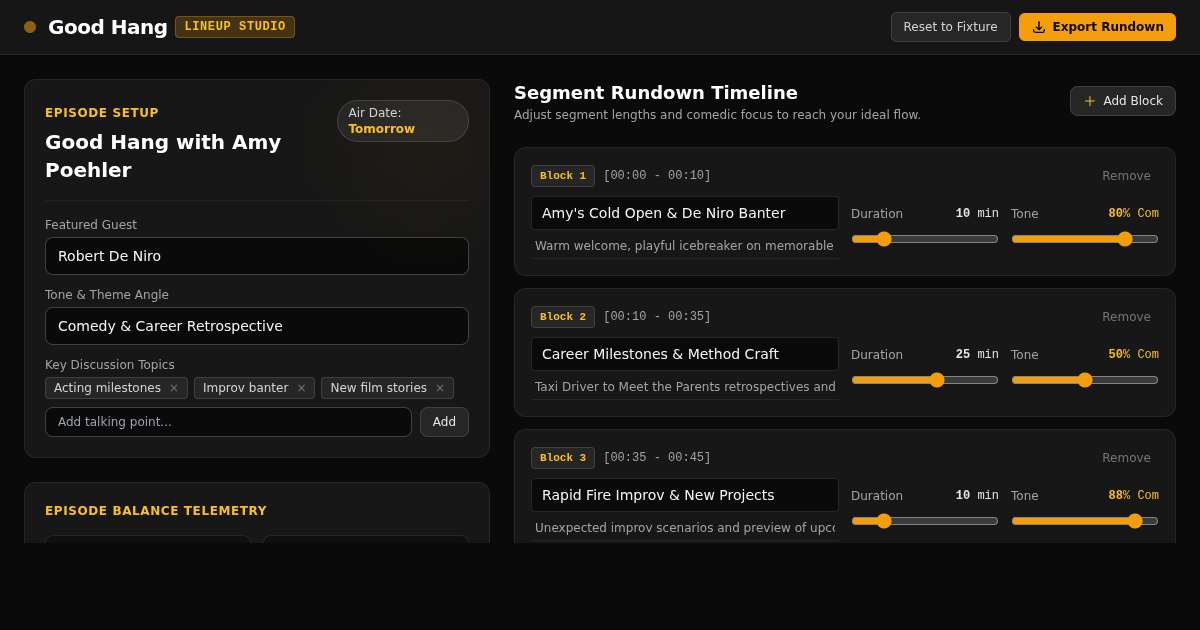 Pop Culture Guest Lineup & Episode Scheduler preview