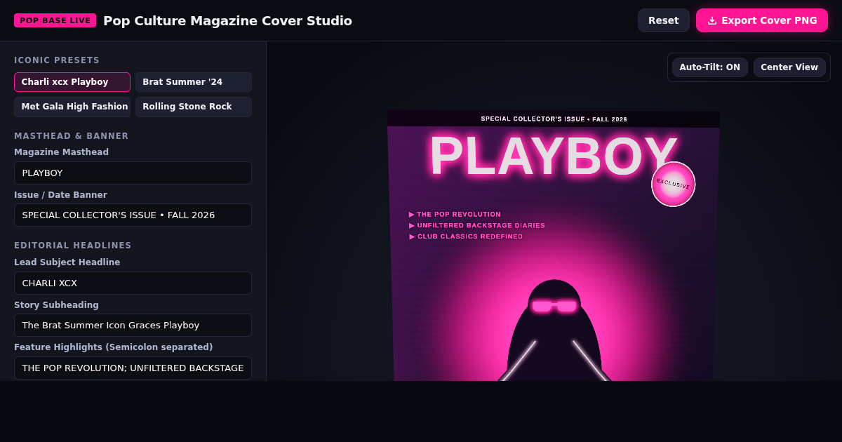 Pop Culture Magazine Cover Studio preview