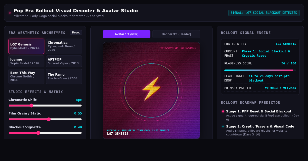 Pop Era Rollout Visual Decoder & Avatar Studio preview
