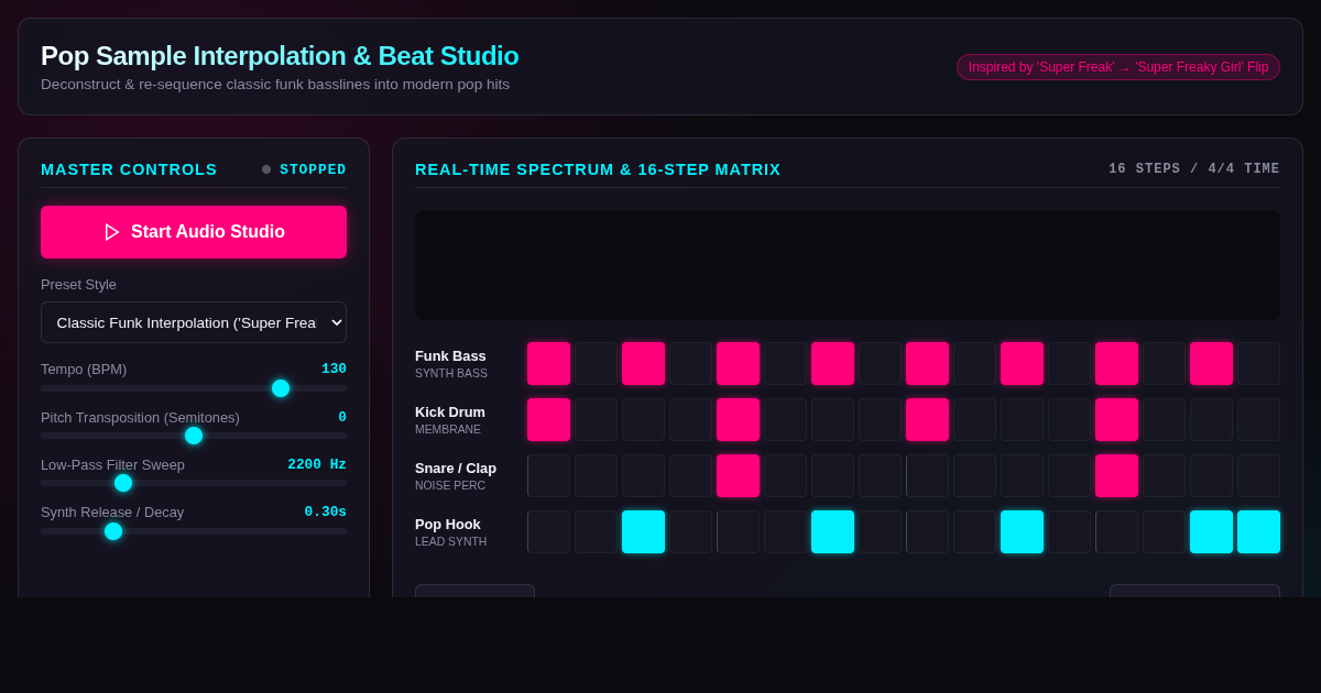 Pop Sample Interpolation & Beat Studio preview