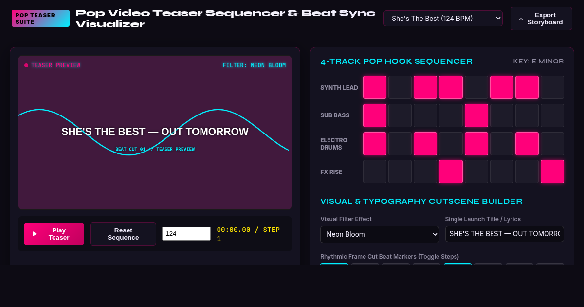 Pop Video Teaser Sequencer & Beat Sync Visualizer preview
