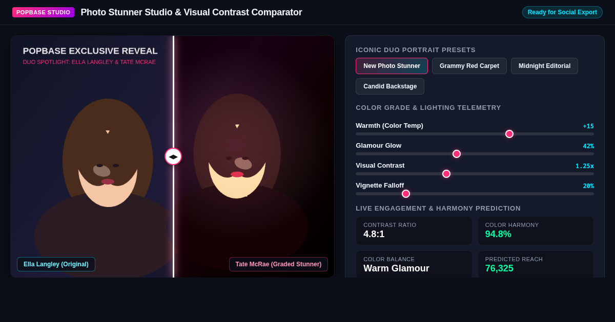 PopBase Photo Stunner Studio & Visual Contrast Comparator preview