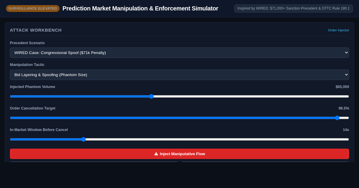 Prediction Market Manipulation & Enforcement Simulator preview