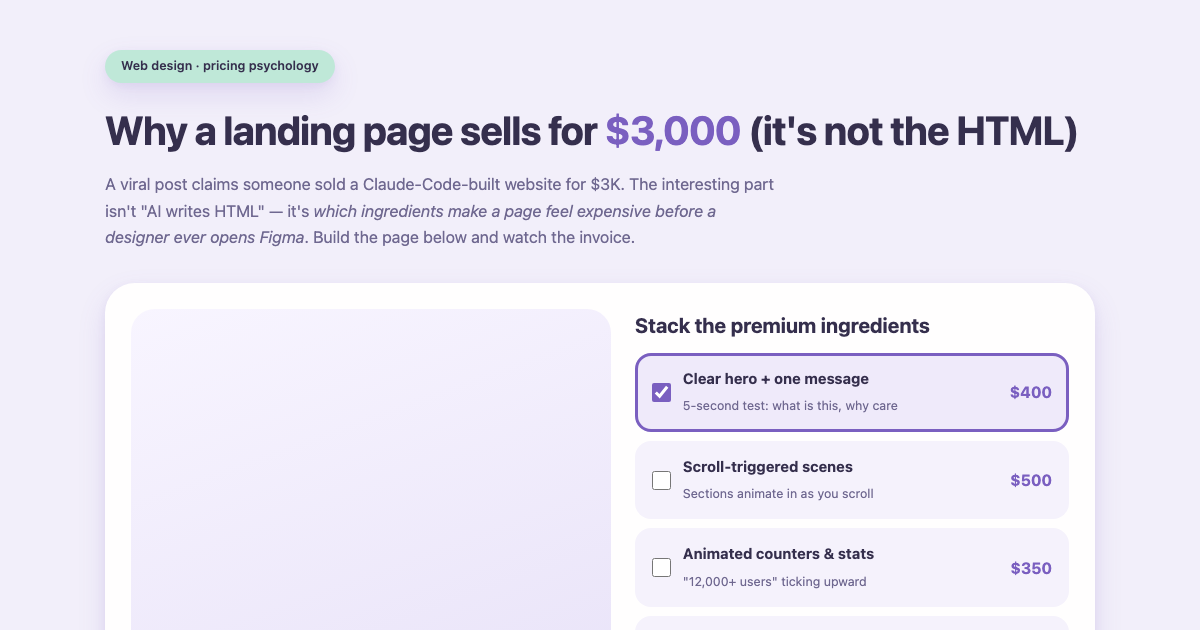 Anatomy of a $3K Landing Page: What Buyers Pay For preview