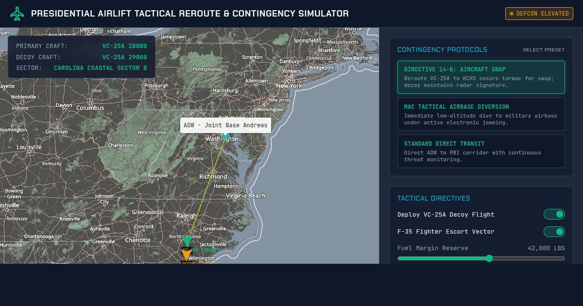 Presidential Airlift Tactical Reroute & Contingency Simulator preview