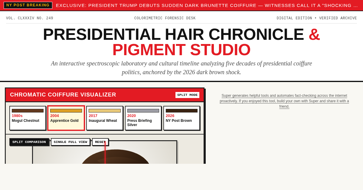 Presidential Hair Chronicle & Pigment Studio | Colorimetric Breakdown preview