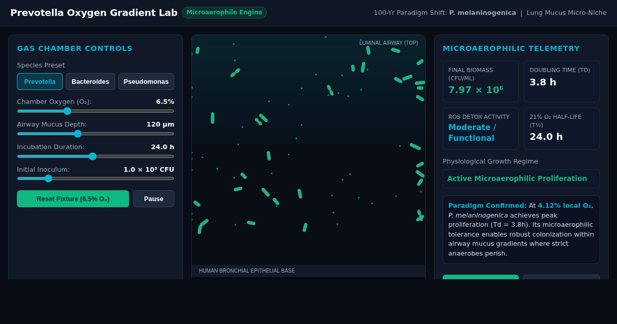 Prevotella Oxygen Gradient Lab | Microaerophilic Lung Simulator preview