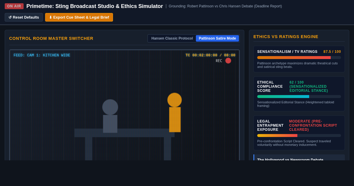 Primetime: Investigative Sting Broadcast Studio & Ethics Simulator preview
