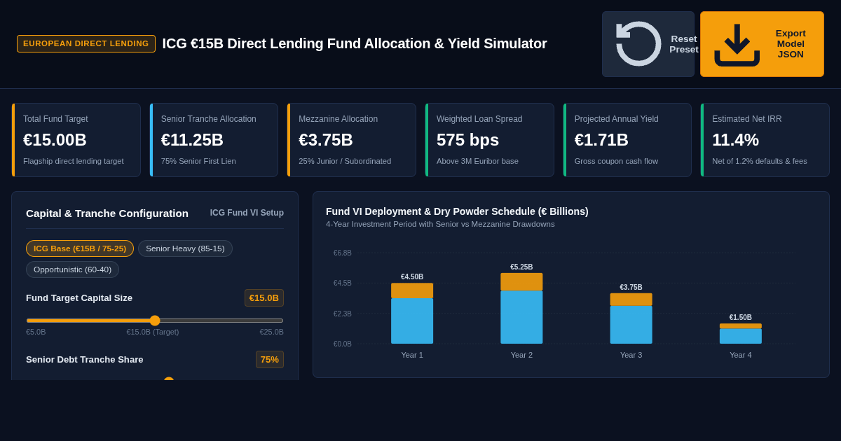 Private Credit Fund Allocation & Yield Simulator preview