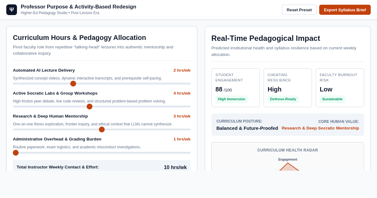 Professor Purpose & Activity-Based Syllabus Redesign Studio preview