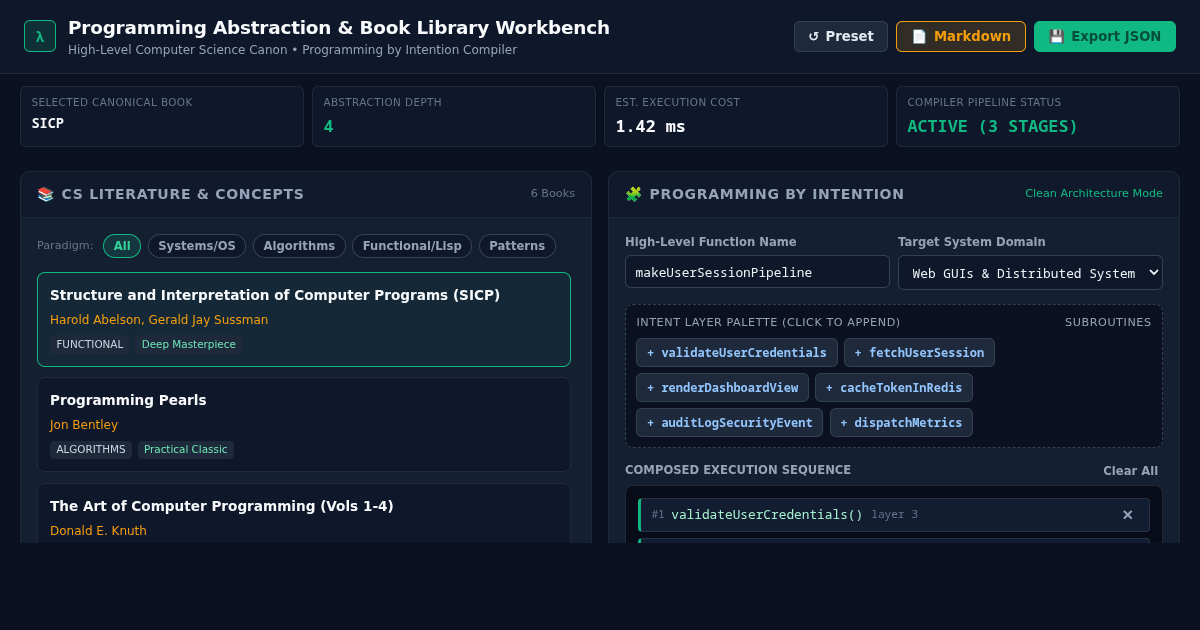 Programming Abstraction & Book Library Workbench preview