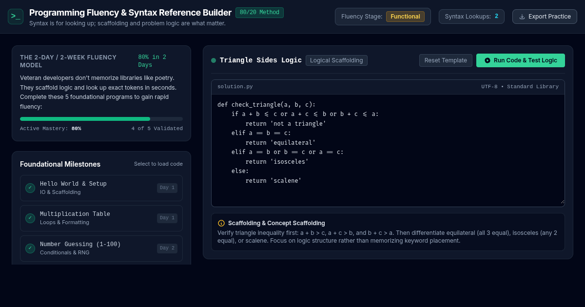 Programming Fluency & Syntax Reference Builder preview