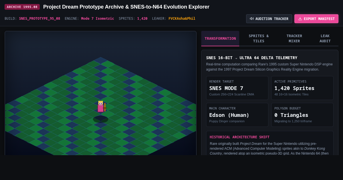 Project Dream Prototype Archive & SNES-to-N64 Evolution Explorer preview