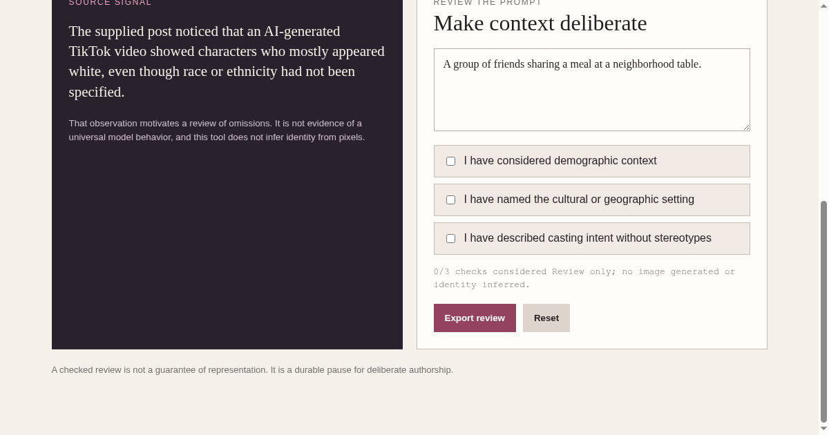 Prompt Review | Deliberate context preview