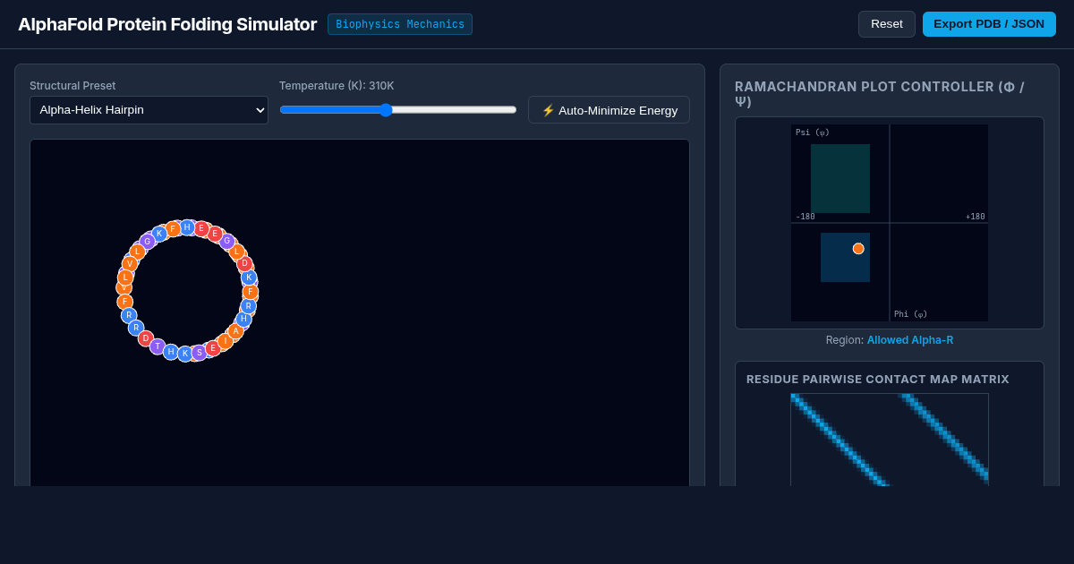 AlphaFold Protein Folding Energy & Torsion Simulator preview