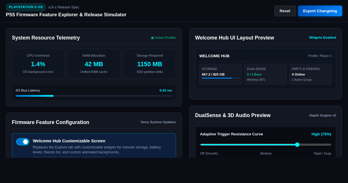 PlayStation 5 Firmware Feature Explorer & Release Simulator preview