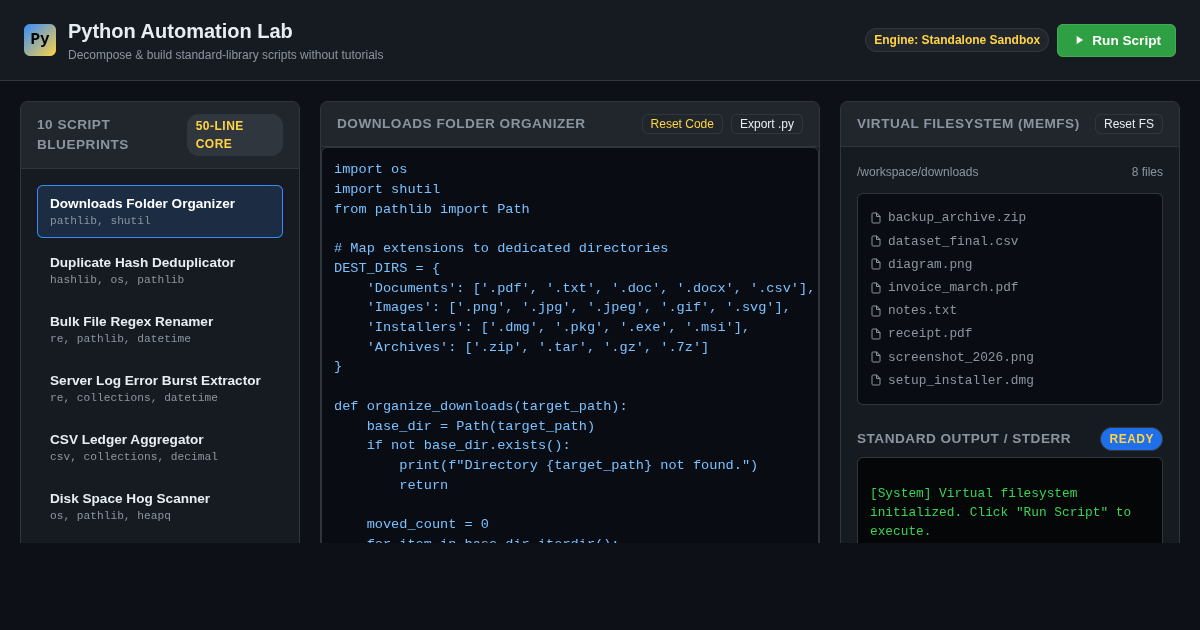 Python Automation Lab & Script Decomposer preview