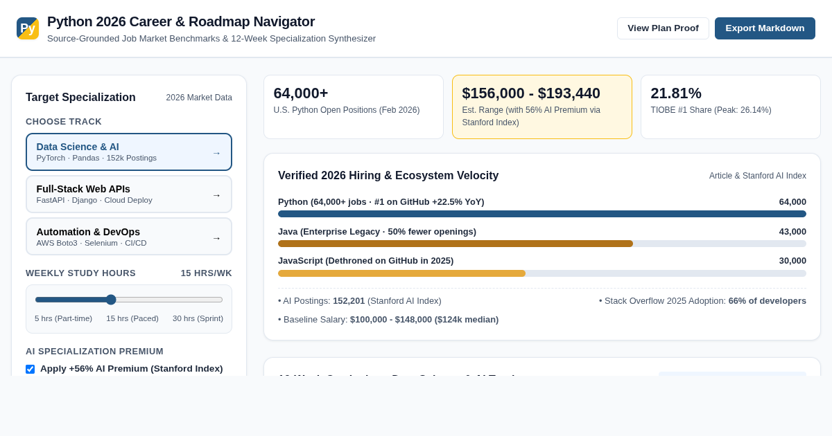Python 2026 Career & Roadmap Navigator preview