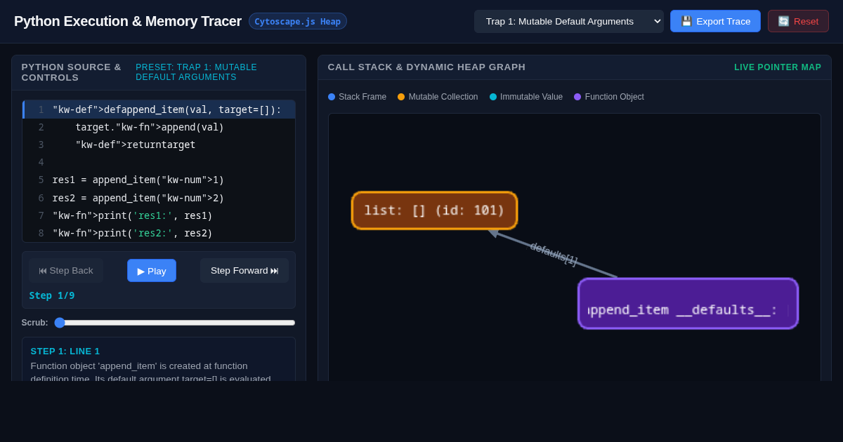 Python Execution & Memory Reference Tracer preview