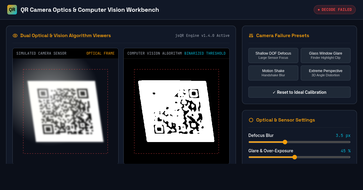 QR Camera Optics & Computer Vision Workbench preview