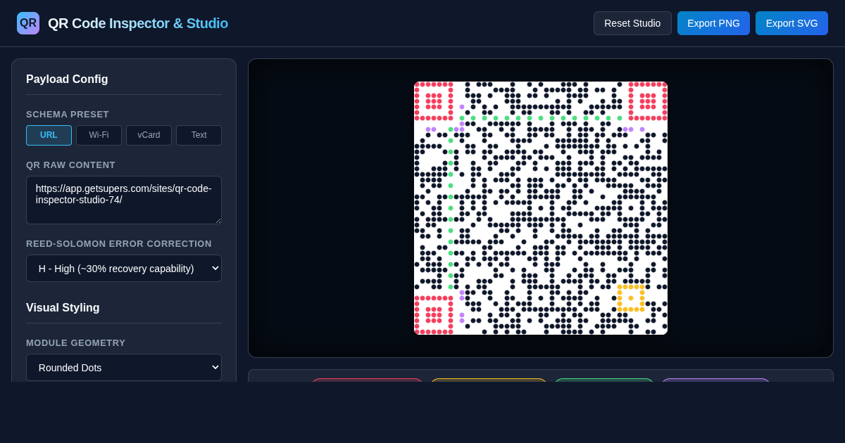 QR Code Inspector & Studio preview