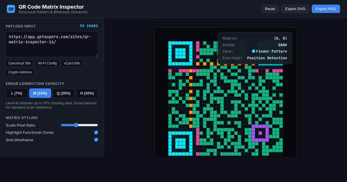 QR Code Matrix Inspector & Pattern Analyzer preview