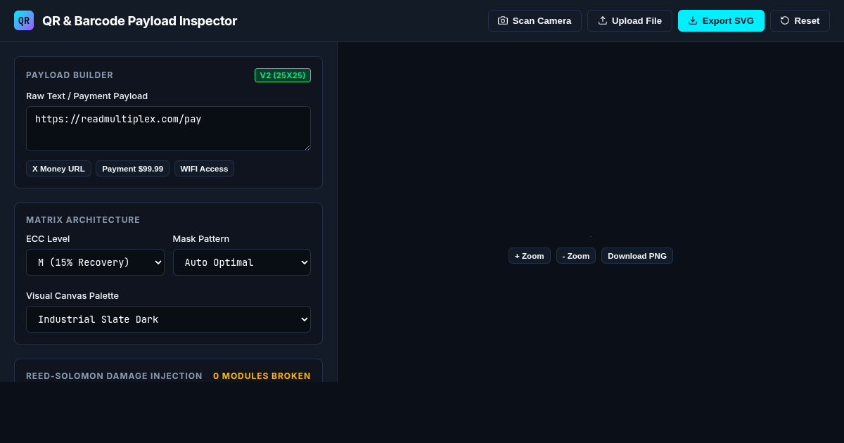 QR & Barcode Payload Structure Inspector preview