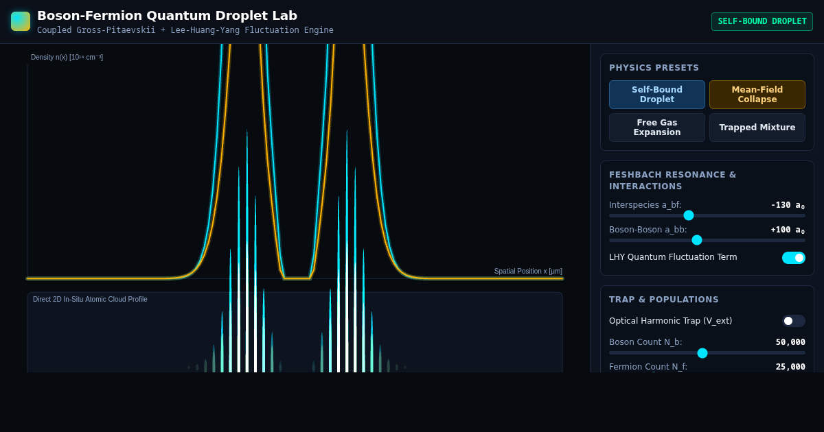 Boson-Fermion Quantum Droplet Laboratory preview