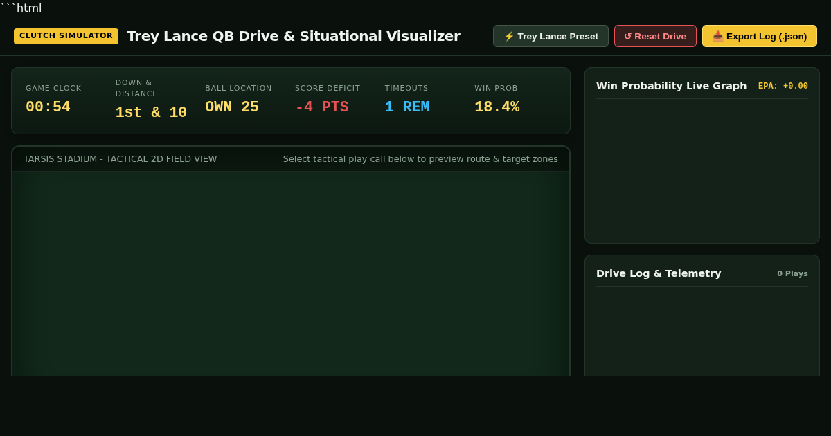QB Tactical Drive Simulator & Win-Probability Visualizer preview