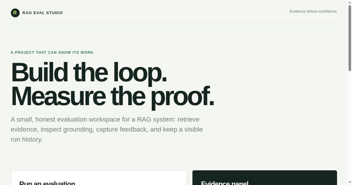 RAG Eval Studio preview