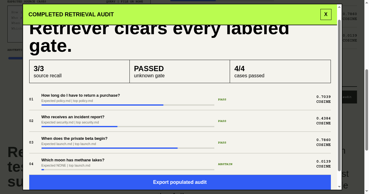 RAG Recall Audit preview