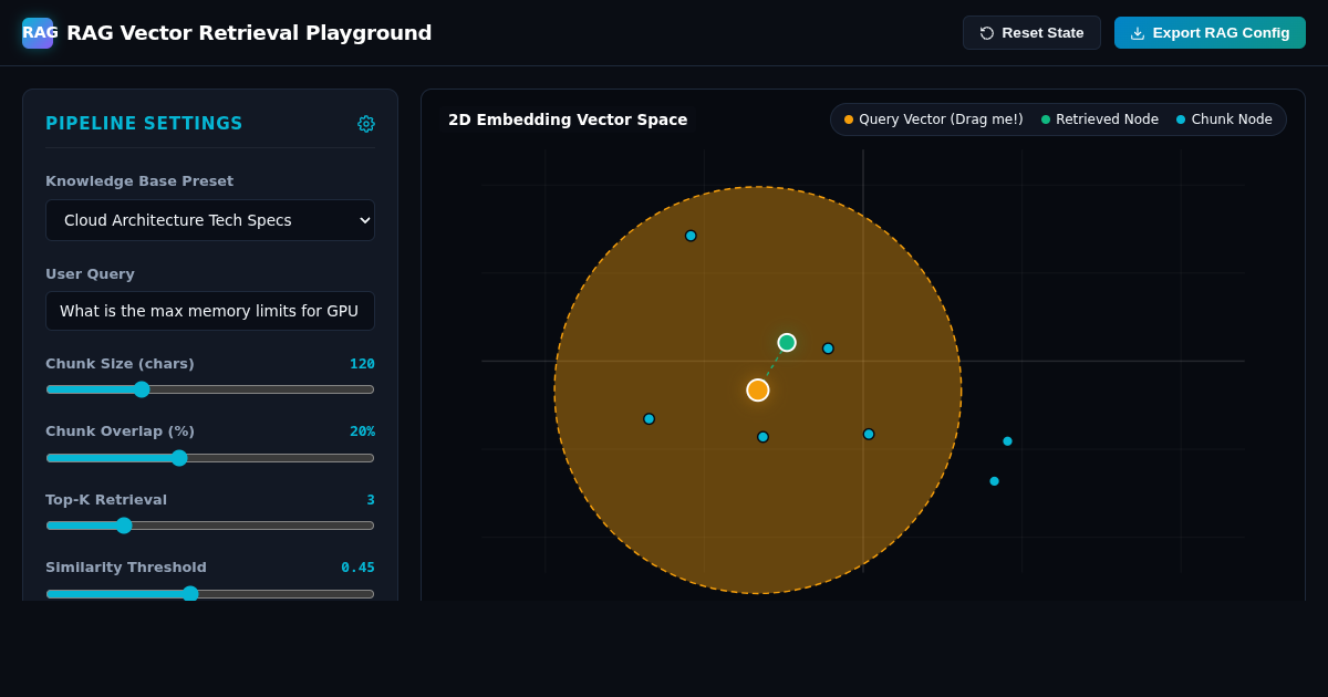 Interactive RAG & Vector Retrieval Simulator preview
