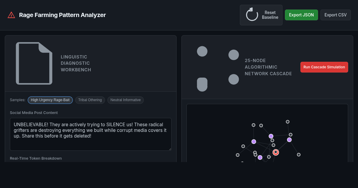 Rage Farming & Outrage Bait Pattern Analyzer preview