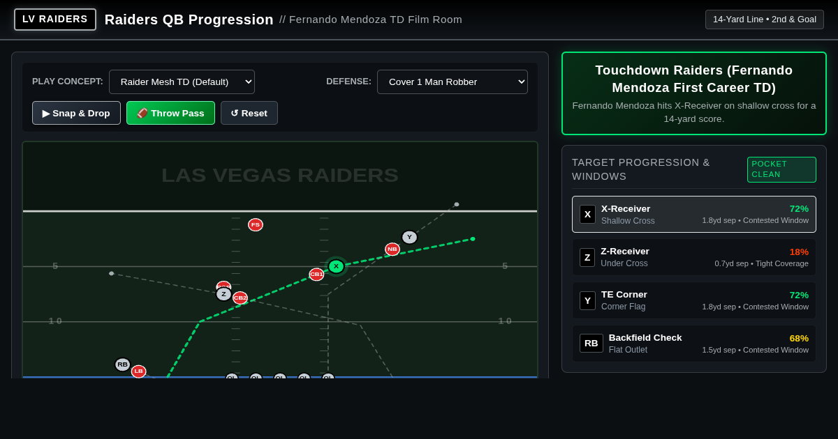 Raiders Red Zone QB Drive Simulator | Fernando Mendoza TD Breakdown preview