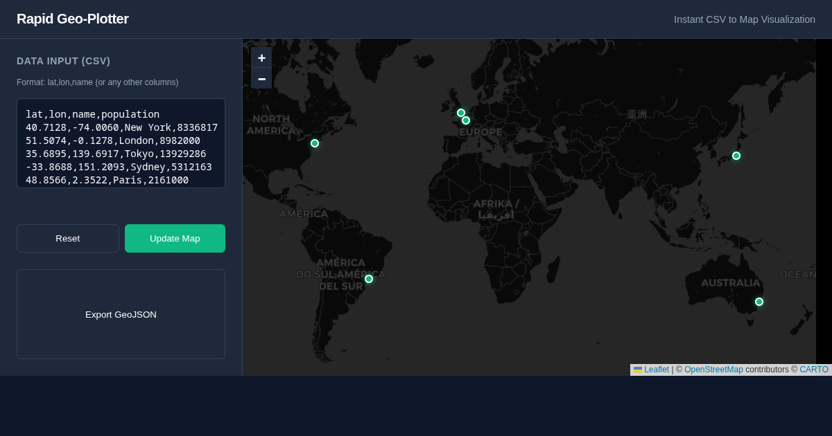 Rapid Geo-Plotter: Instant Map Visualization preview