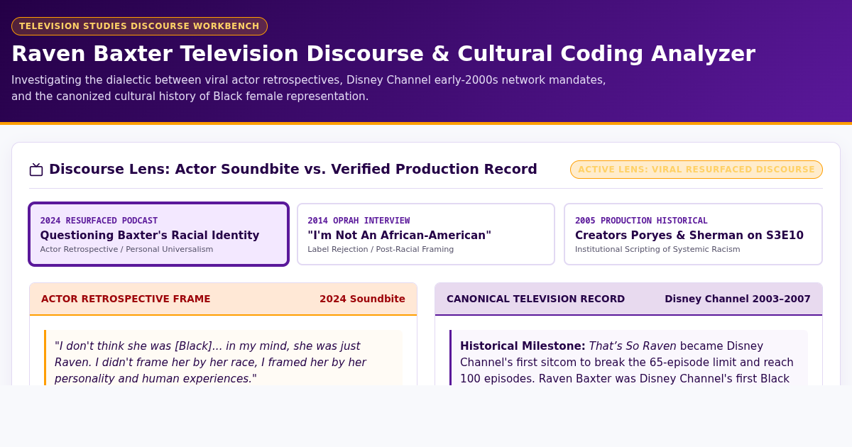Raven Baxter Discourse & Cultural Coding Analyzer preview