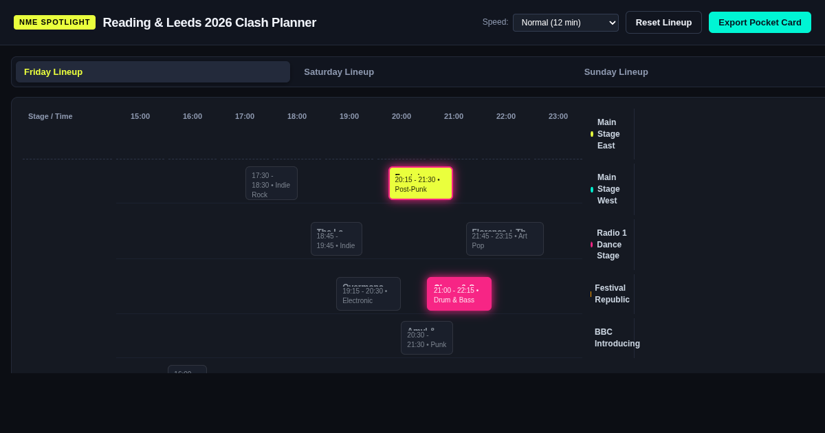 Reading & Leeds Stage Clash & Timetable Optimizer preview