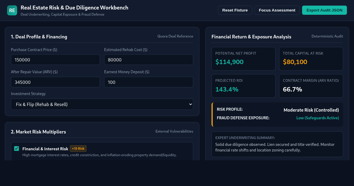 Real Estate Risk & Due Diligence Workbench preview