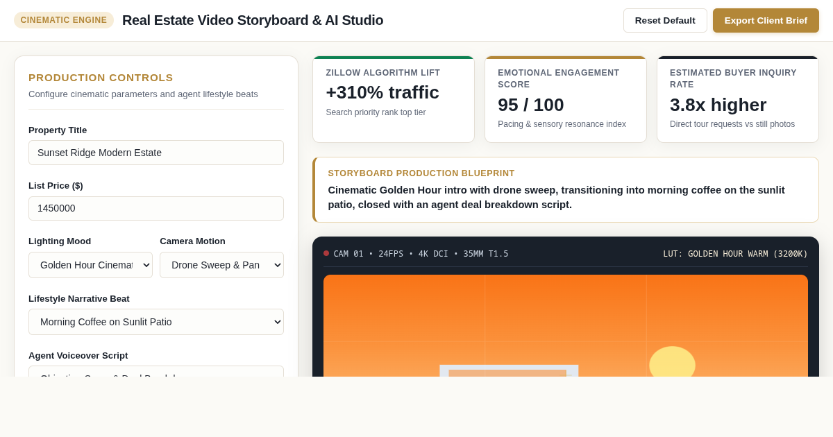 Real Estate Video Storyboard & AI Production Studio preview