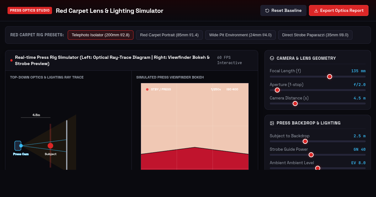Red Carpet Press Line Lens & Lighting Composition Studio preview
