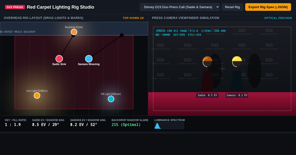 Red Carpet Lighting Rig Studio: Disney D23 Press Call Simulator preview
