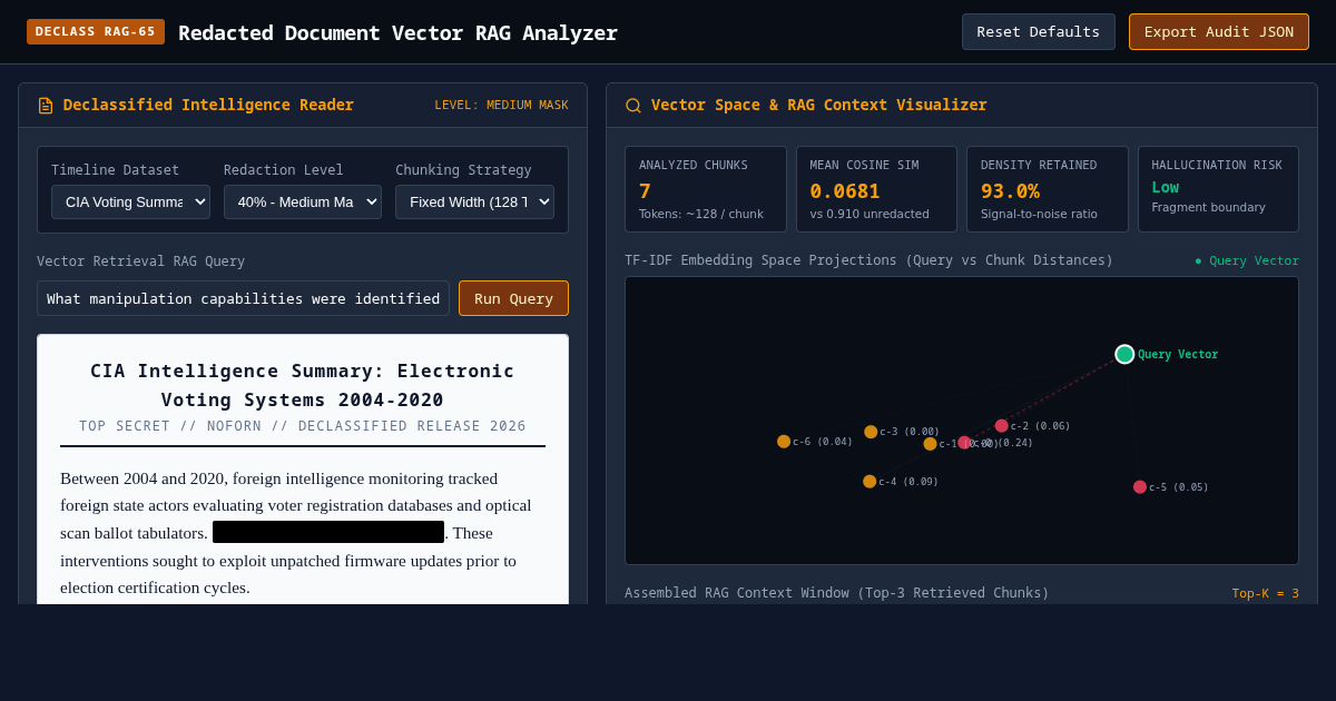 Redacted Document Vector RAG Analyzer preview