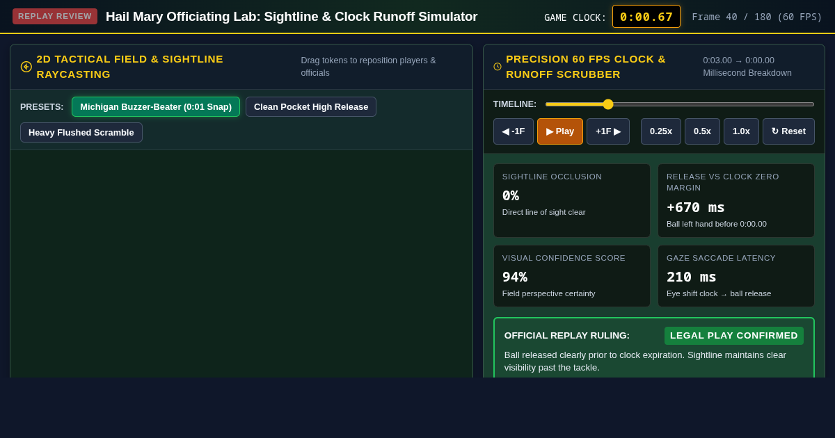 Hail Mary Officiating Lab: Sightline & Clock Runoff Simulator preview