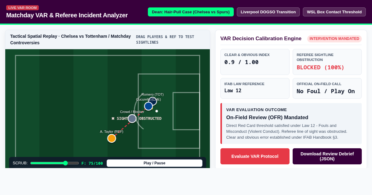 Matchday VAR & Referee Incident Analyzer preview
